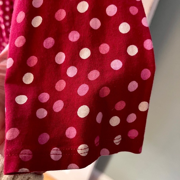 Girls Lands’ End red polkadot skater dress with side pockets - Picture 6 of 8